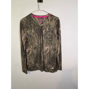 Reel Legends Womens Long Sleeve Shirt Real Tree Camo Green Size L